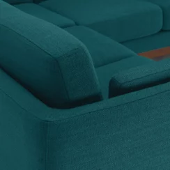 Milo Upholstered Lagoon Blue Fabric Corner Sofa - Corner