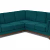Milo Upholstered Lagoon Blue Fabric Corner Sofa 14