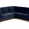 Milo Upholstered Maren Blue Velvet Corner Sofa 12