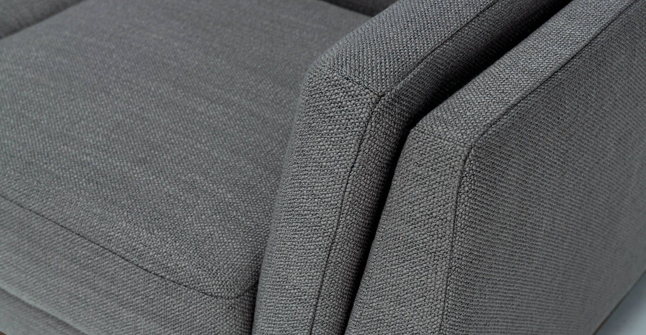Milo Upholstered Pyrite Gray Fabric Corner Sofa 3