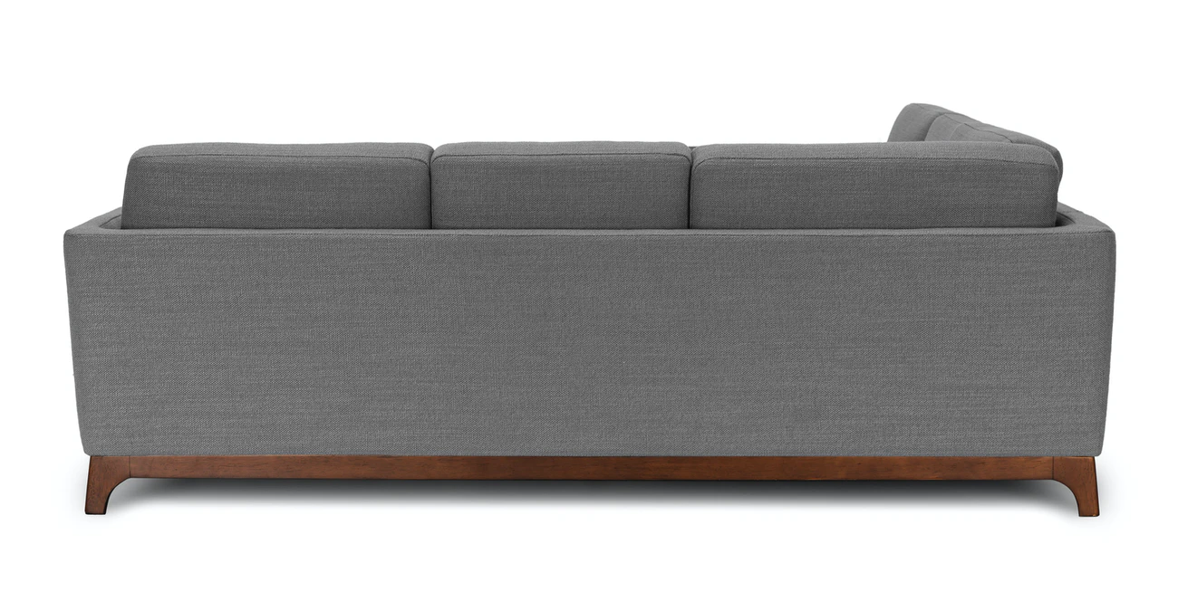 Milo Upholstered Pyrite Gray Fabric Corner Sofa 6