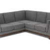 Milo Upholstered Pyrite Gray Fabric Corner Sofa 14