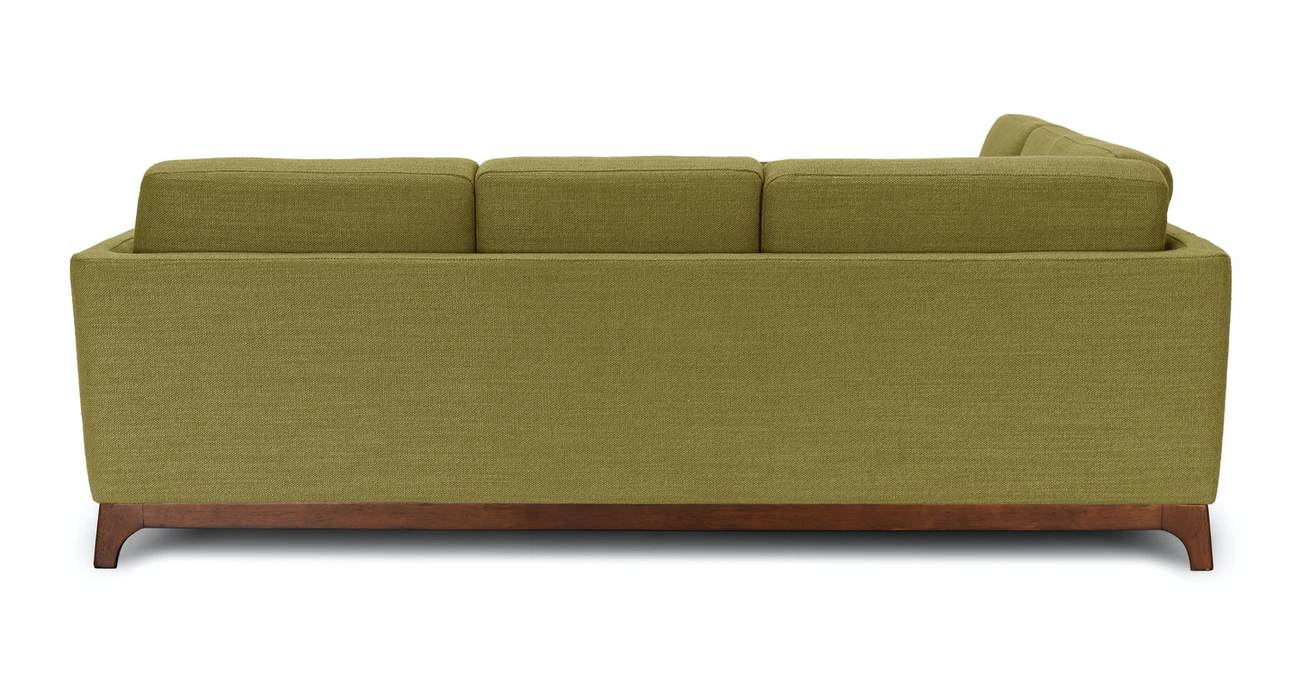Milo Upholstered Seagrass Green Fabric Corner Sofa 2
