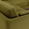 Milo Upholstered Seagrass Green Fabric Corner Sofa 10