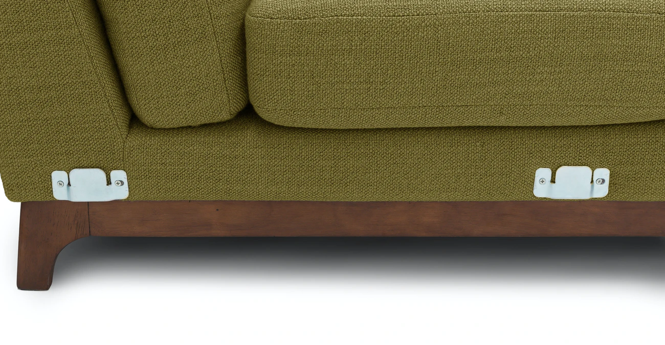 Milo Upholstered Seagrass Green Fabric Corner Sofa 5