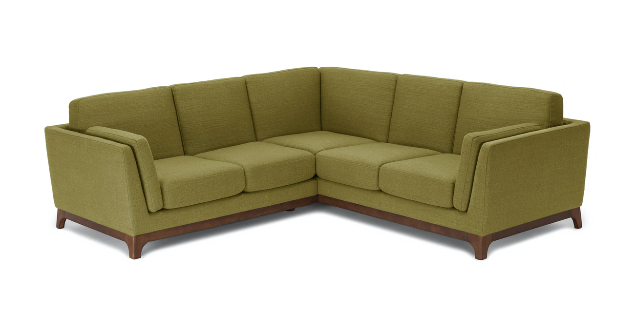 Milo Upholstered Seagrass Green Fabric Corner Sofa 7