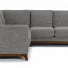 Milo Upholstered Volcanic Gray Fabric Corner Sofa 8