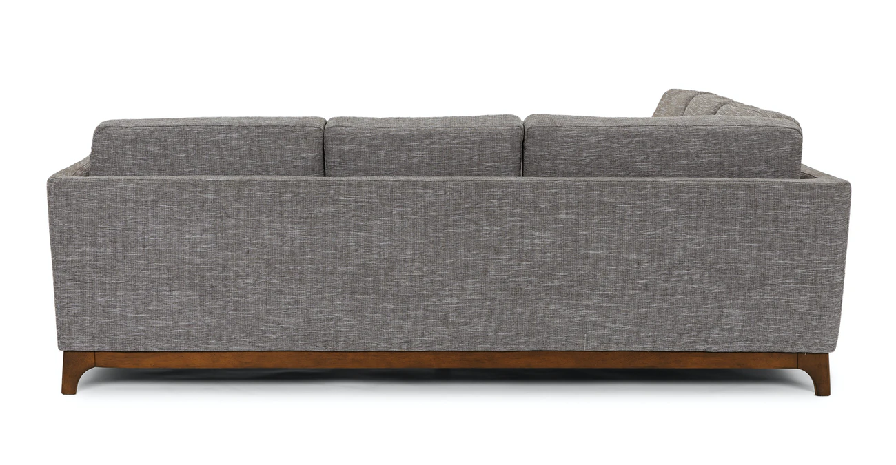 Milo Upholstered Volcanic Gray Fabric Corner Sofa 6