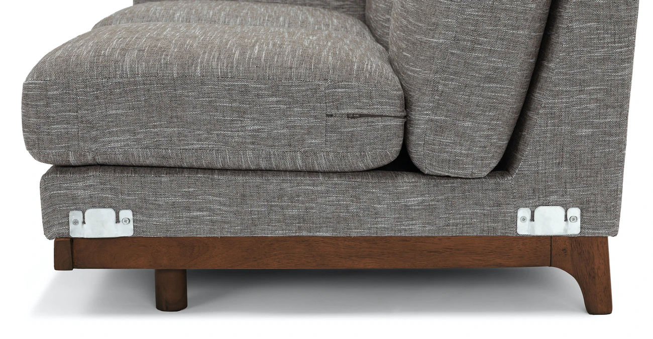 Milo Upholstered Volcanic Gray Fabric Corner Sofa 5