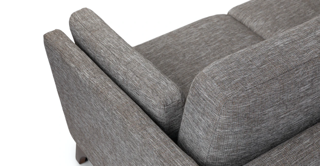 Milo Upholstered Volcanic Gray Fabric Corner Sofa 3