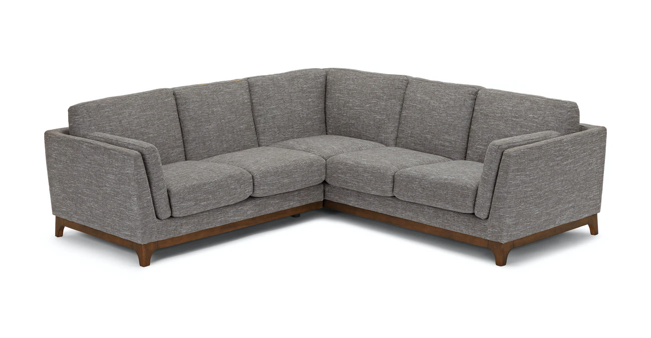 Milo Upholstered Volcanic Gray Fabric Corner Sofa 7