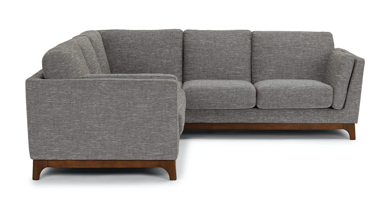 Milo Upholstered Volcanic Gray Fabric Corner Sofa 1