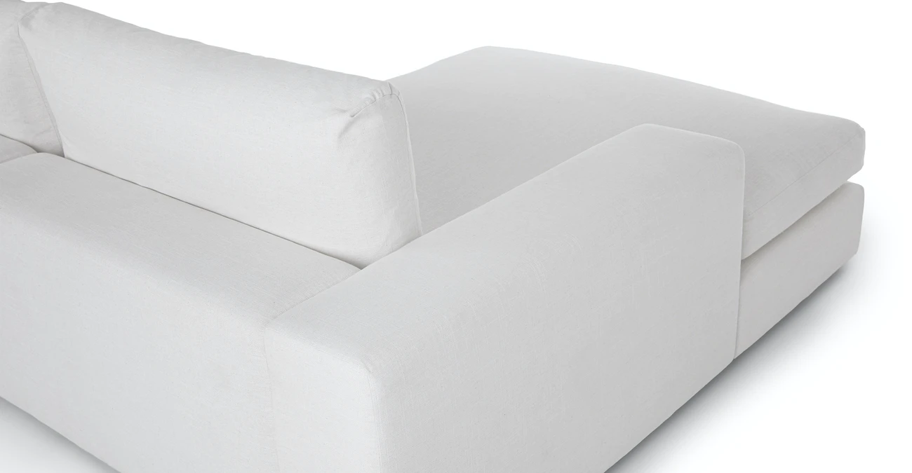 Vedori Upholstered 3-Seaters Quartz White Corner Sofa 4