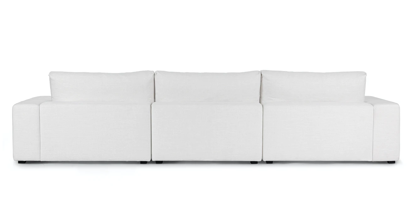 Vedori Upholstered 3-Seaters Quartz White Corner Sofa 3