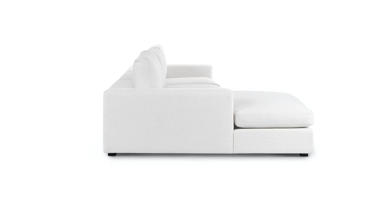 Vedori Upholstered 3-Seaters Quartz White Corner Sofa 2