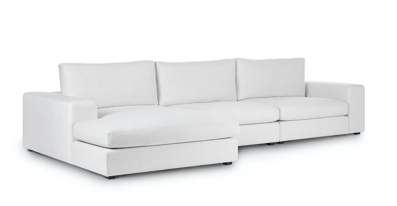 Vedori Upholstered 3-Seaters Quartz White Corner Sofa 6