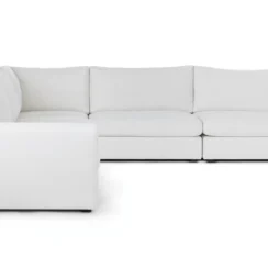 Vedori Upholstered 5-Seaters Quartz White Corner Sofa