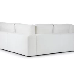 Vedori Upholstered 5-Seaters Quartz White Corner Sofa - Back