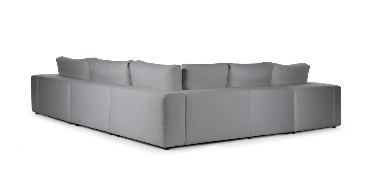 Vedori Upholstered 5-Seaters Summit Gray Corner Sofa 2