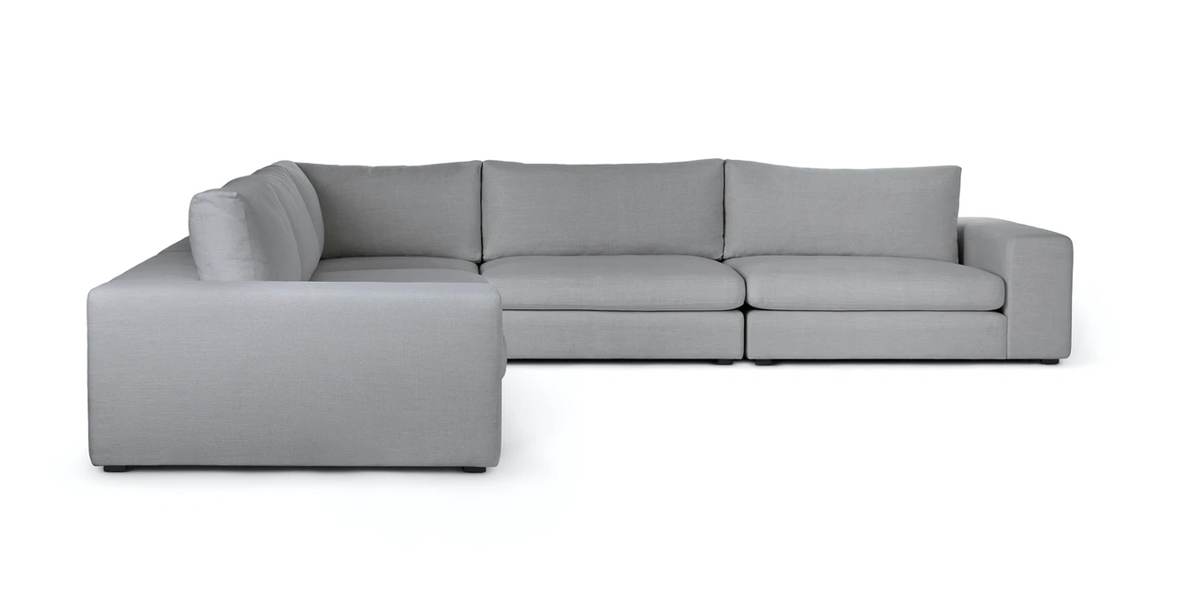 Vedori Upholstered 5-Seaters Summit Gray Corner Sofa 1