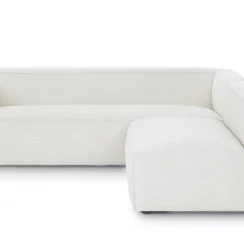 Chicago Upholstered Ankara Ivory Fabric Corner Sofa