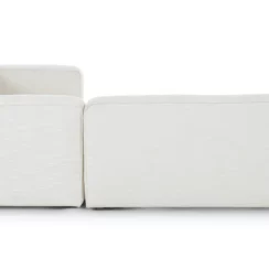 Chicago Upholstered Ankara Ivory Fabric Corner Sofa - Back
