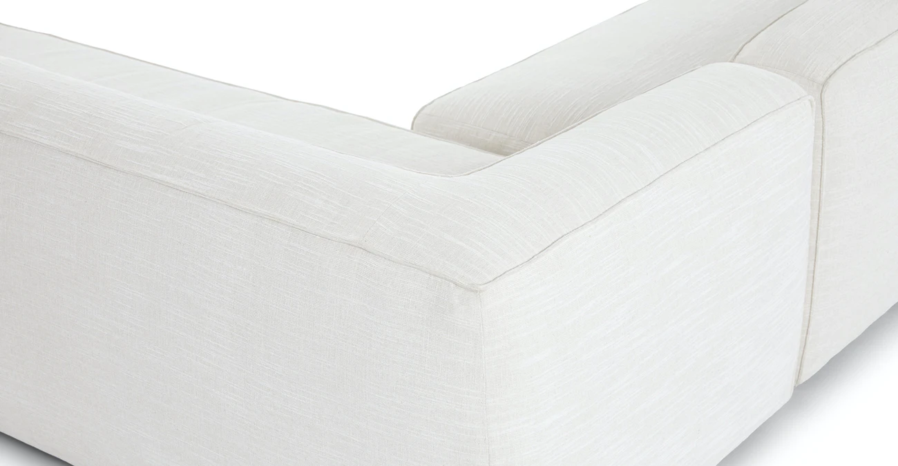 Chicago Upholstered Ankara Ivory Fabric Corner Sofa 3
