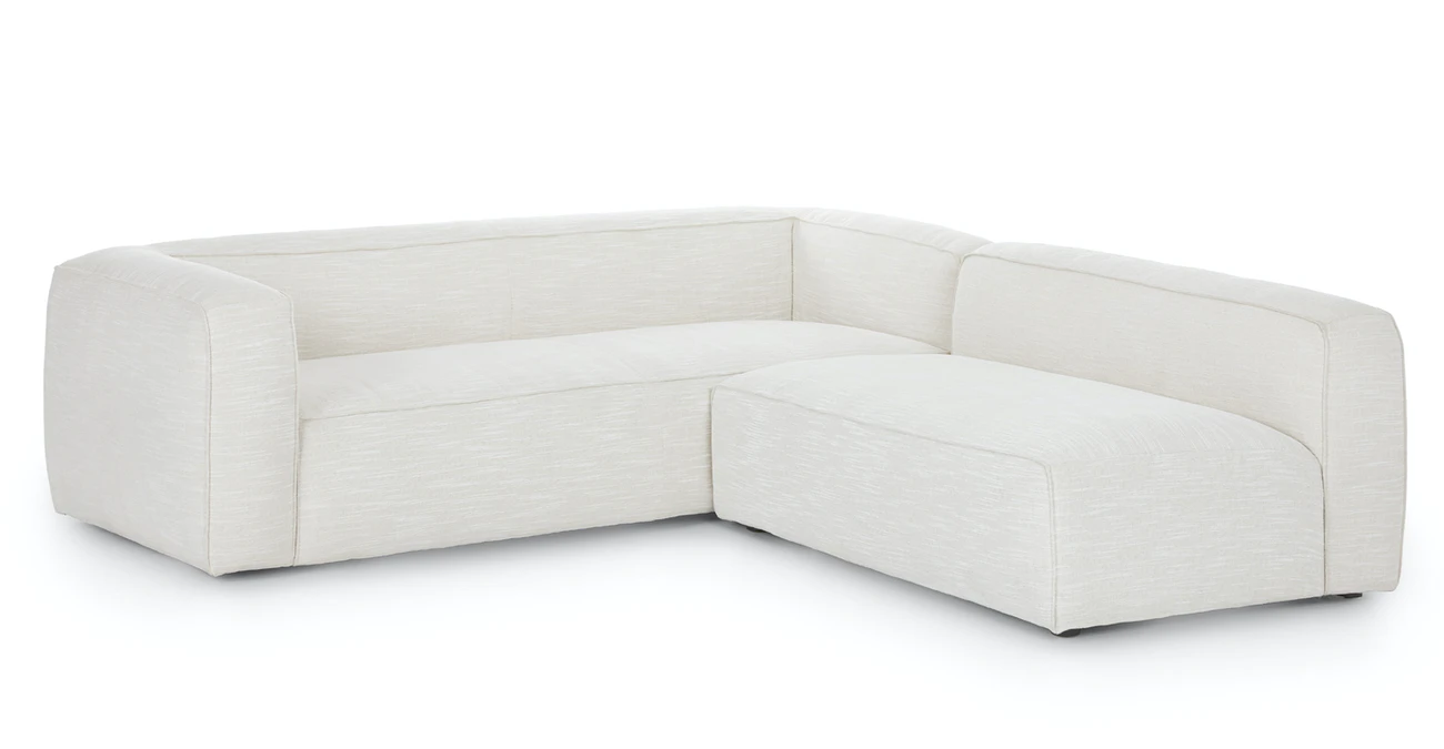 Chicago Upholstered Ankara Ivory Fabric Corner Sofa 5