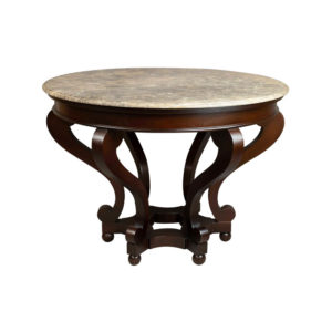 Bentley Antique Round Dining Table With Curved Legs