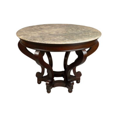 Bentley Antique Round Dining Table With Curved Legs Top