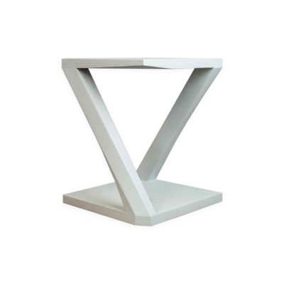 Claremont Oak Gray Z Shaped Side Table Corner