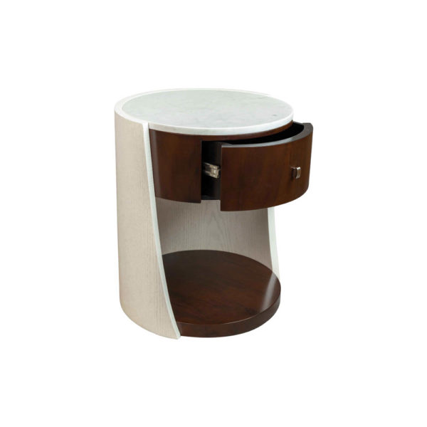 Corndell Cream White Contemporary Bedside Table Drawer