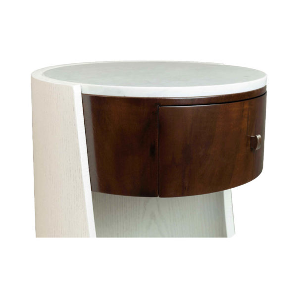 Corndell Cream White Contemporary Bedside Table Drawer Details