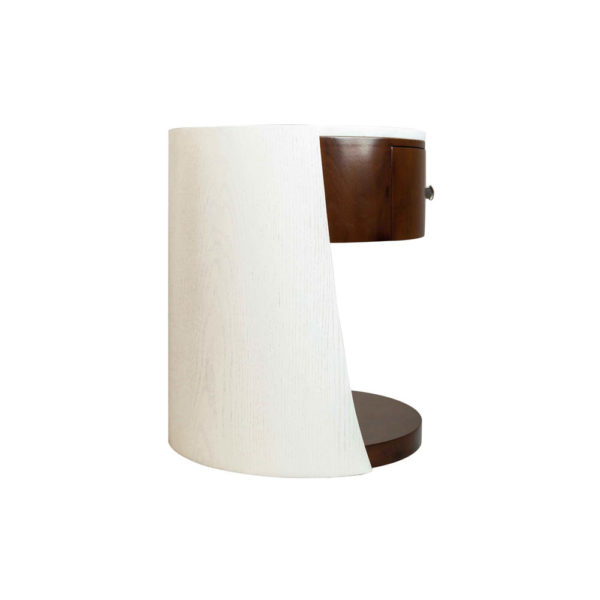 Corndell Cream White Contemporary Bedside Table Side View