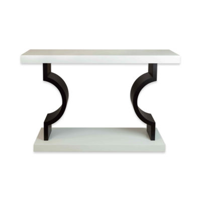 Silviano Oak Cream Console Table With Curved Legs