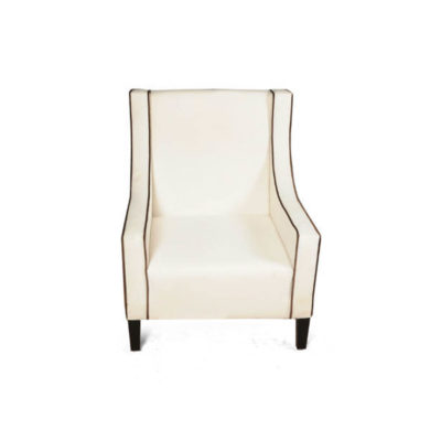 Jesse Upholstered Slope Arm Chair with Black Legs Top View