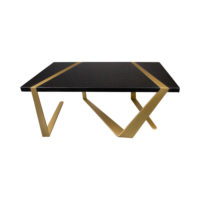Anais Rectangular Marble and Brass Coffee Table