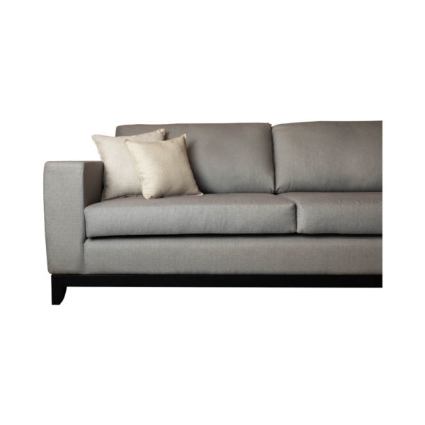 Cord Grey Linen Corner Sofa UK Detailed
