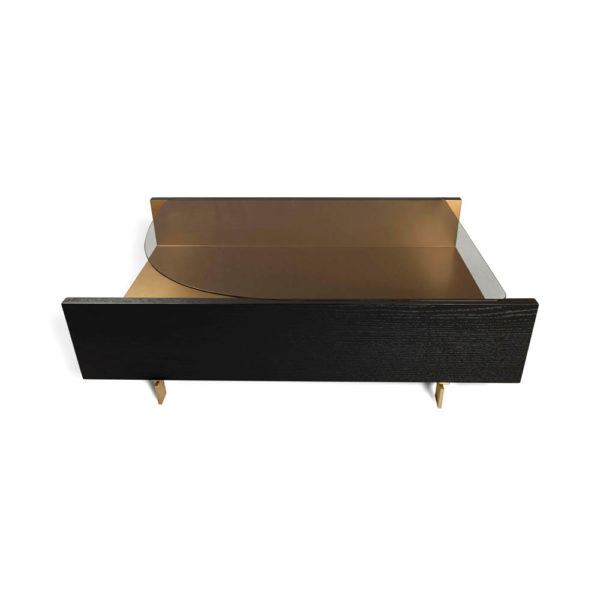 Gail Smoked Glass Top Coffee Table with Storage