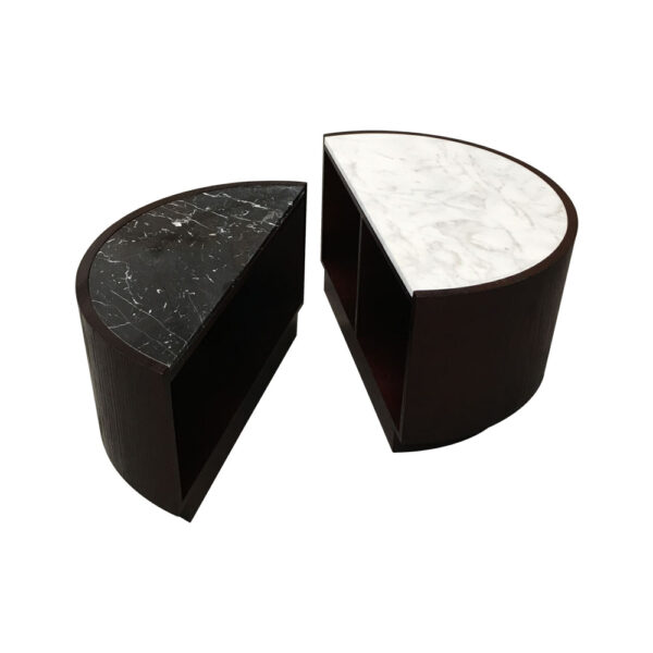 Trujillo Modern Black Coffee Table with Marble Top