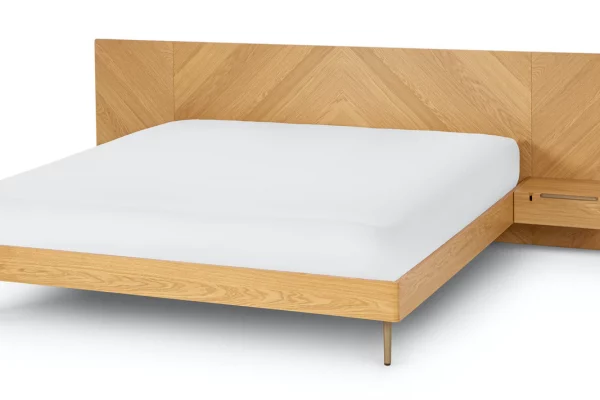 Jessica Oak Veneer Bed With Nightstand