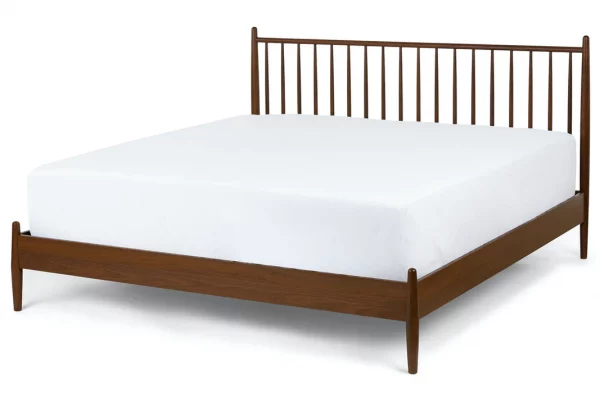 Turin Brown Walnut Wooden Spindle Bed
