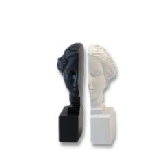 Black And White Statue Bookends