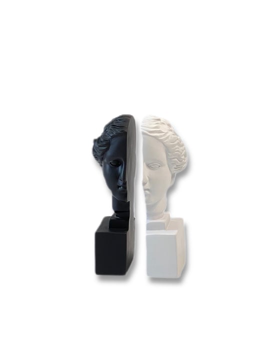 Black And White Statue Bookends