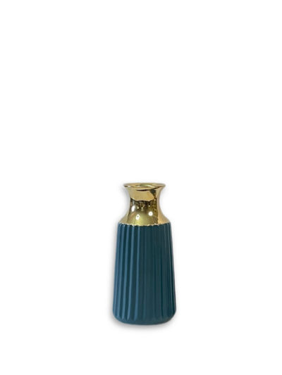 Blue Porcelain Vases With Gold Top-Small