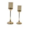 Glass Golden Candle Holders Set Of 2 1