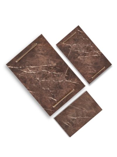 Glossy RectangleGlossy Rectangle Brown Marble Tray-Full Set Brown Marble Tray-Full Set