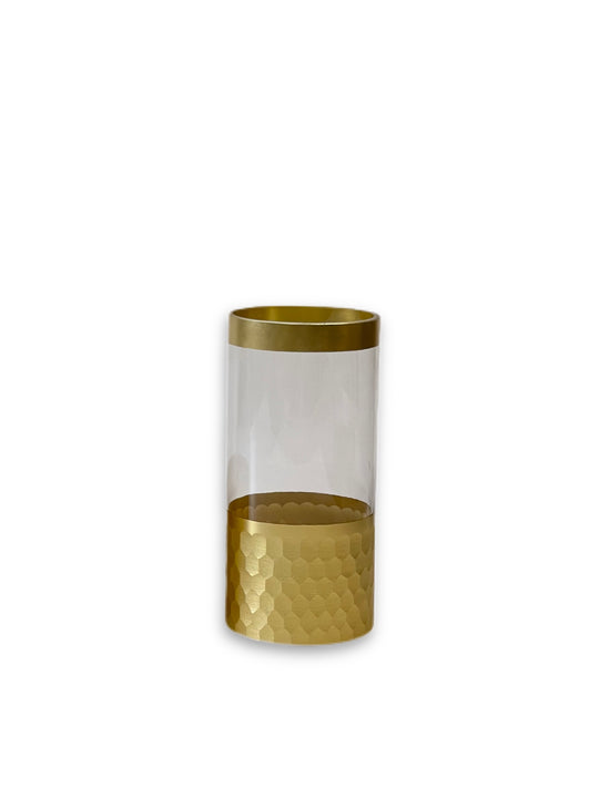 Gold Cylinder Glass Vases Set Of 2-Small