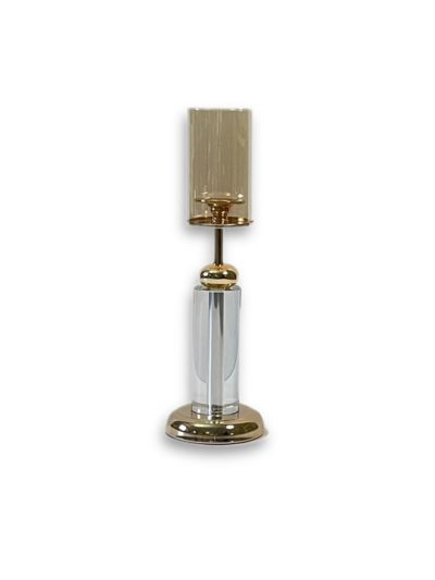 Gold Glass Candle Holders Set Of 2-Large