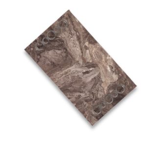 Marble Brown And Grey Rectangle Tray-Silver Rings-Medium